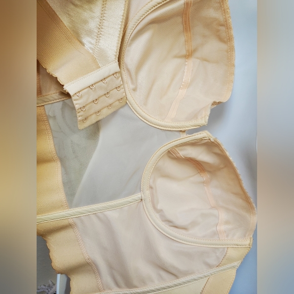 Vintage Cabernet Boustier Corset Boning Underwire Bra 38D Peach Pinup 🍑 - Picture 11 of 13